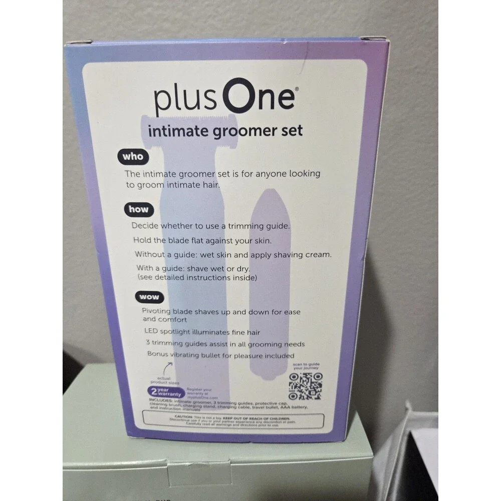 Plus One Intimate Groomer Set: 3-Blades Trimmer & Cap Travel Bullet B18